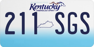 KY license plate 211SGS