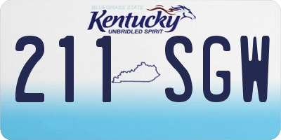 KY license plate 211SGW