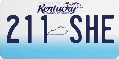 KY license plate 211SHE
