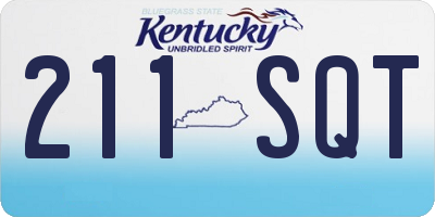 KY license plate 211SQT