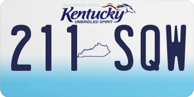KY license plate 211SQW
