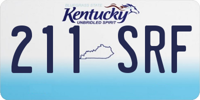 KY license plate 211SRF