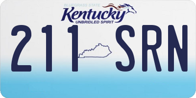 KY license plate 211SRN
