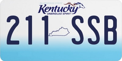 KY license plate 211SSB