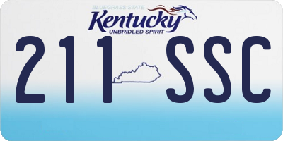 KY license plate 211SSC