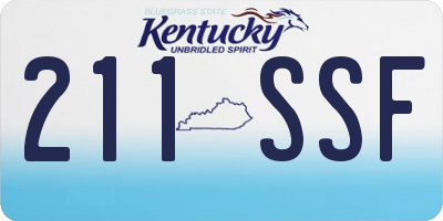 KY license plate 211SSF