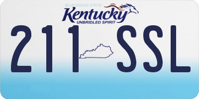 KY license plate 211SSL
