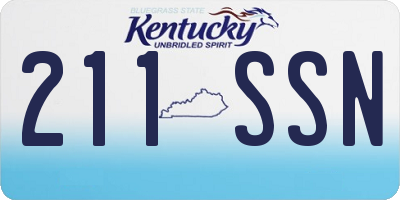 KY license plate 211SSN