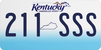 KY license plate 211SSS