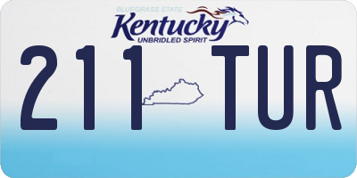 KY license plate 211TUR