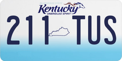 KY license plate 211TUS