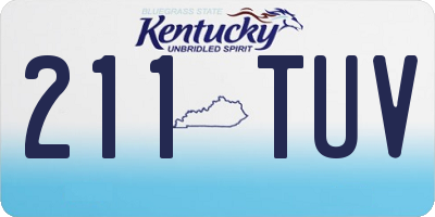 KY license plate 211TUV