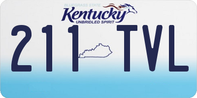 KY license plate 211TVL