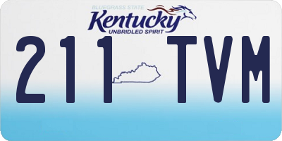 KY license plate 211TVM