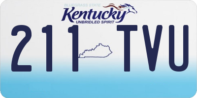 KY license plate 211TVU
