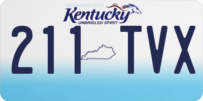 KY license plate 211TVX