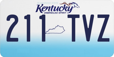 KY license plate 211TVZ