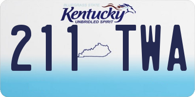 KY license plate 211TWA