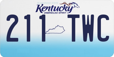 KY license plate 211TWC