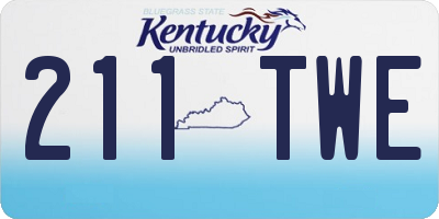 KY license plate 211TWE