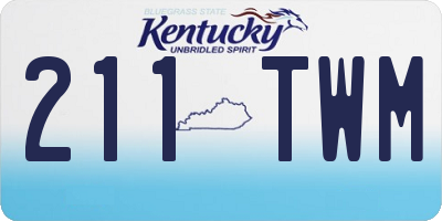 KY license plate 211TWM