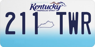 KY license plate 211TWR