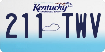 KY license plate 211TWV