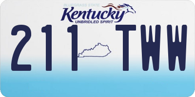 KY license plate 211TWW
