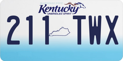 KY license plate 211TWX