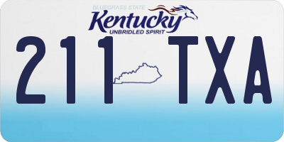 KY license plate 211TXA