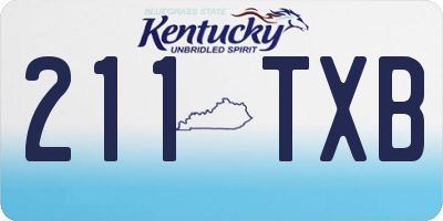 KY license plate 211TXB