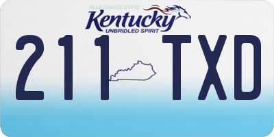KY license plate 211TXD