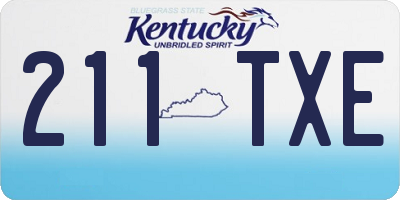 KY license plate 211TXE
