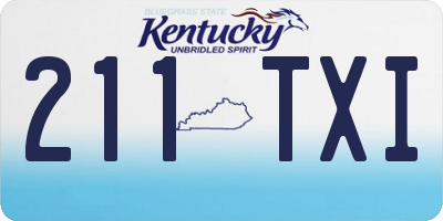 KY license plate 211TXI