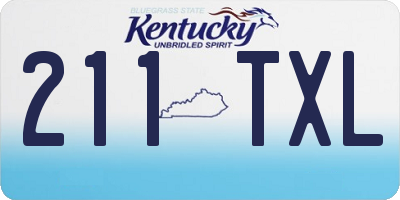 KY license plate 211TXL