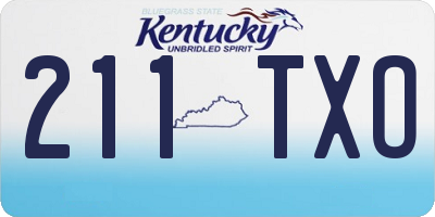 KY license plate 211TXO