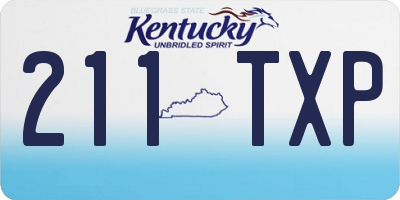KY license plate 211TXP