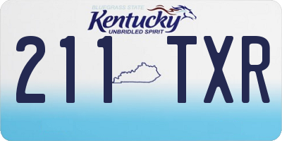 KY license plate 211TXR
