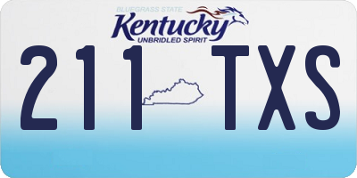 KY license plate 211TXS