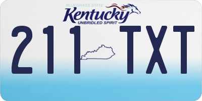 KY license plate 211TXT