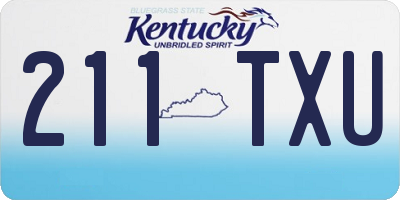 KY license plate 211TXU