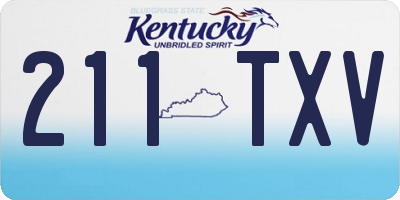 KY license plate 211TXV