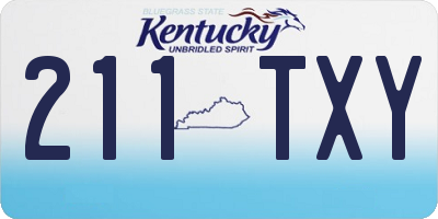 KY license plate 211TXY