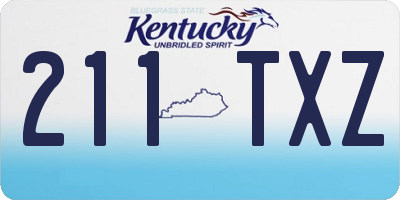 KY license plate 211TXZ