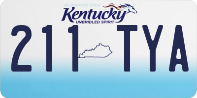 KY license plate 211TYA