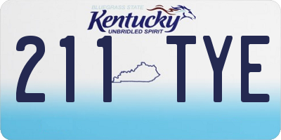 KY license plate 211TYE