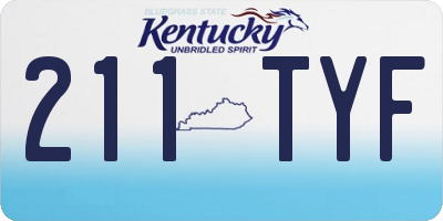KY license plate 211TYF