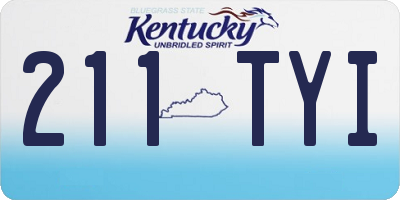 KY license plate 211TYI