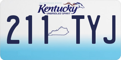 KY license plate 211TYJ