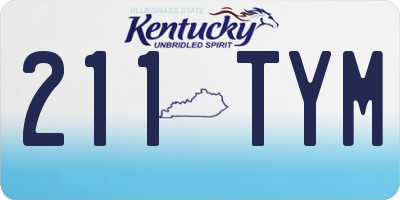 KY license plate 211TYM